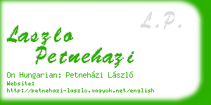 laszlo petnehazi business card