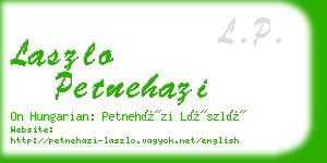 laszlo petnehazi business card